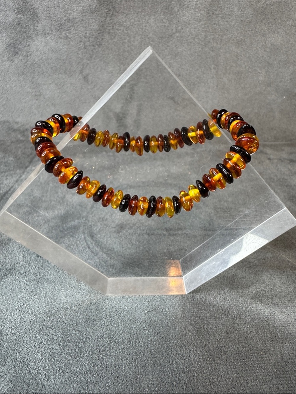 Amber Bead Bracelet Honey & Cognac Tones